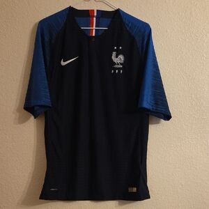 Nike Youth Blue and Black FFF France Soccer Football Jersey